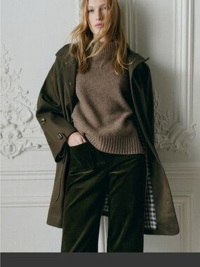Sezane Hugo Parka Olive Green - Size 42